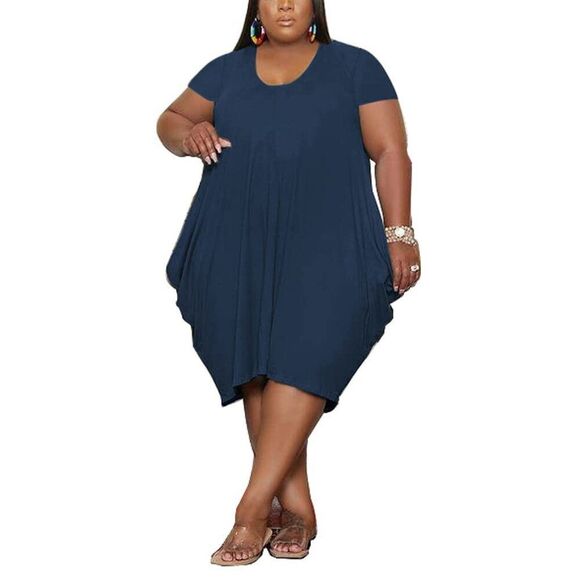 Yegine Oversize Tshirt Dress For Women Casual Plus Size Short Sleeves Midi Tuni - Picture 1 of 5